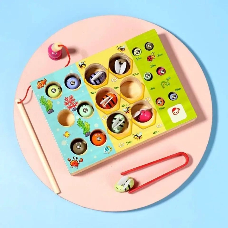 PUZZLE DE MADERA PARA NIÑOS CON FORMAS Y COLORES BRILLANTES - 4