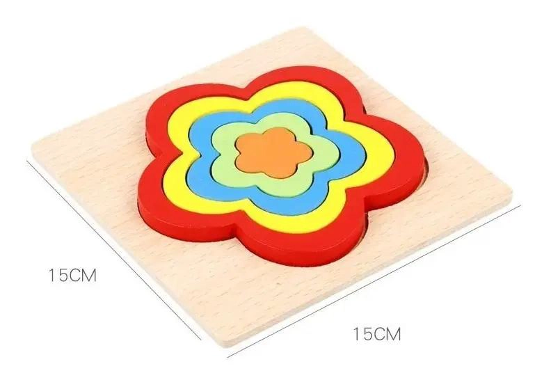 ROMPECABEZAS DE MADERA CON FORMAS GEOME TRICAS PARA NIÑOS - 7