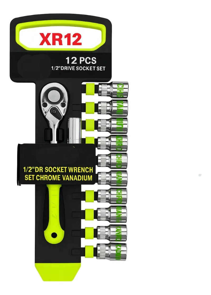 SET DE DADOS 1/2' 12 PIEZAS ACERO CROMO VANADIO - 1