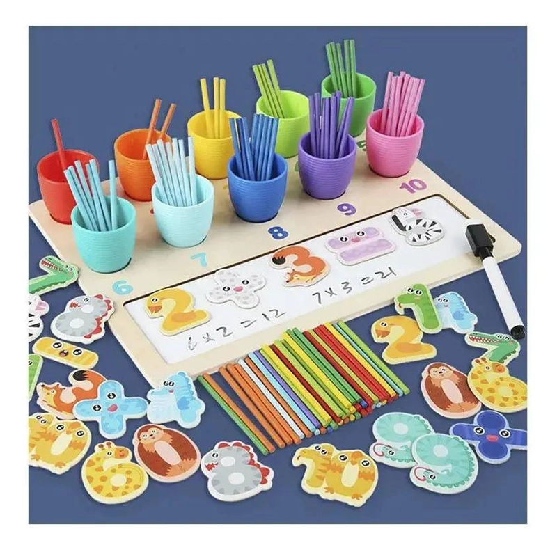 JUEGO EDUCATIVO DE MADERA PARA APRENDER NUMEROS Y COLORES - 5