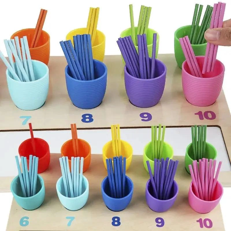 JUEGO EDUCATIVO DE MADERA PARA APRENDER NUMEROS Y COLORES - 9
