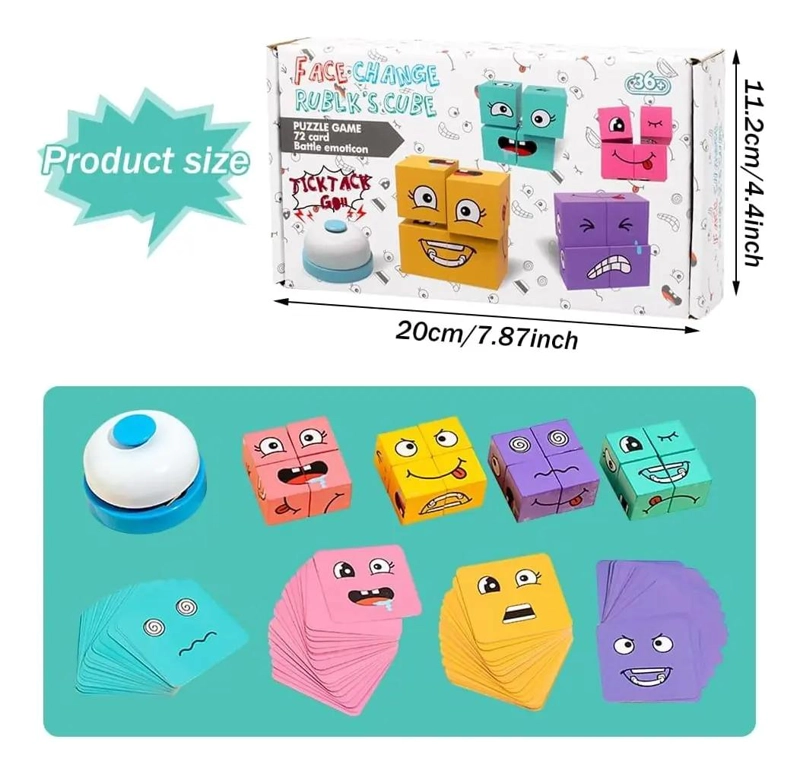 JUEGO DE PUZZLE DIDACTICO CON BLOQUES DE MADERA PARA EXPRESIONES - 3
