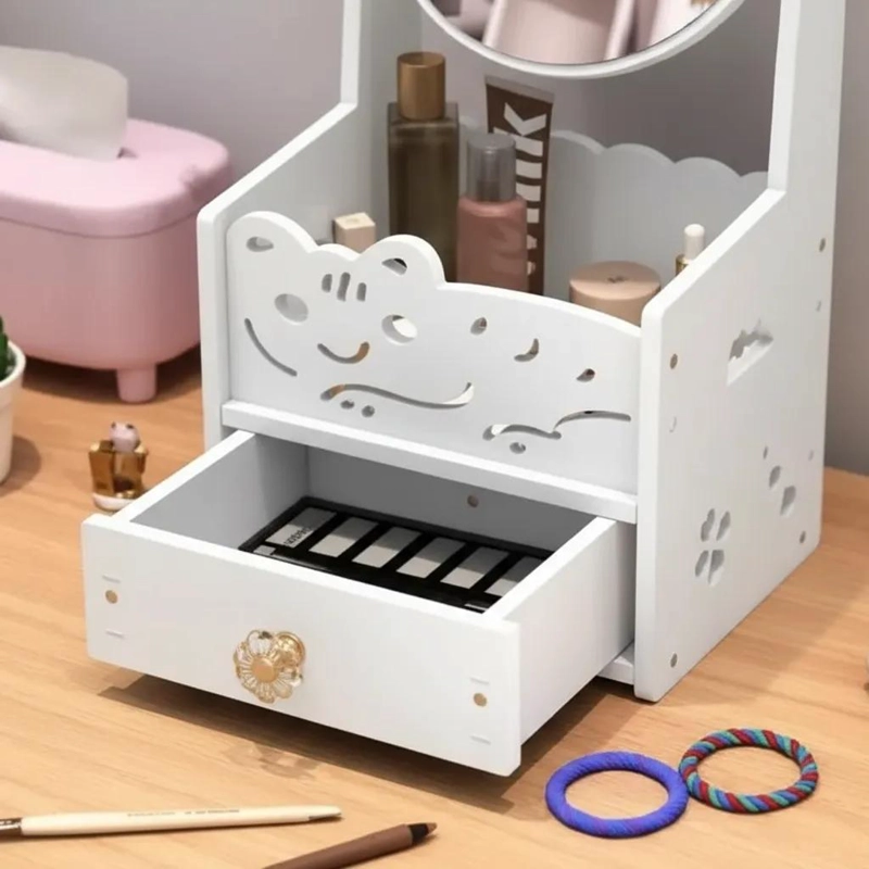 ORGANIZADOR DE MAQUILLAJE ROSA CON DISEÑO ELEGANTE Y FUNCIONAL - 1