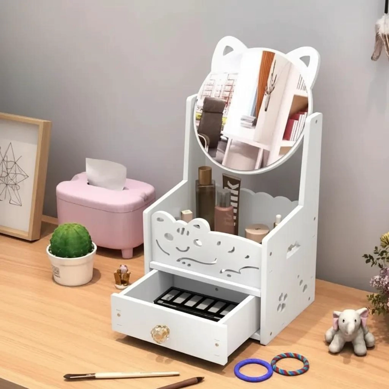 ORGANIZADOR DE MAQUILLAJE ROSA CON DISEÑO ELEGANTE Y FUNCIONAL - 5