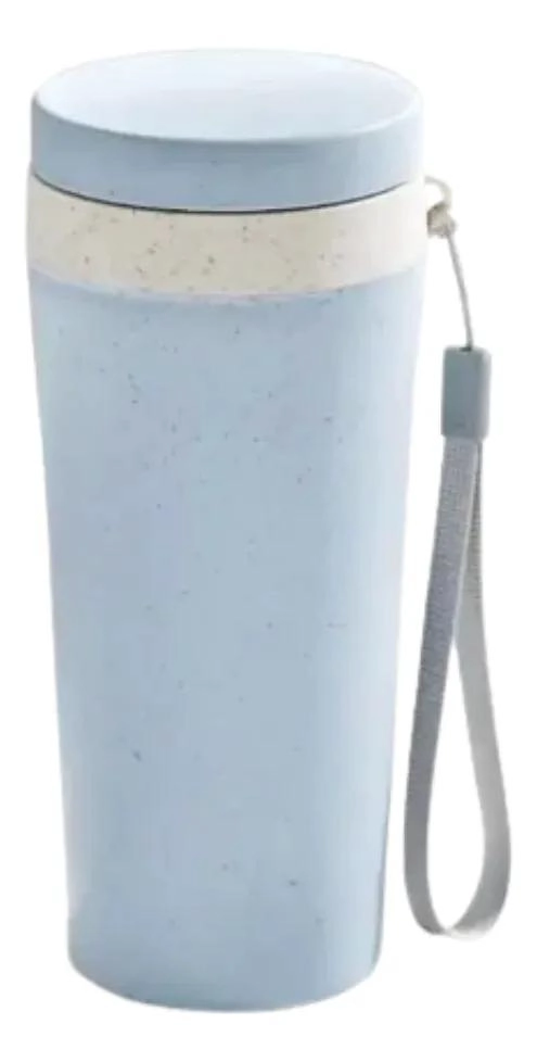 TERMO ECOLOGICO PORTATIL DE FIBRA DE TRIGO CON CORREA - 1