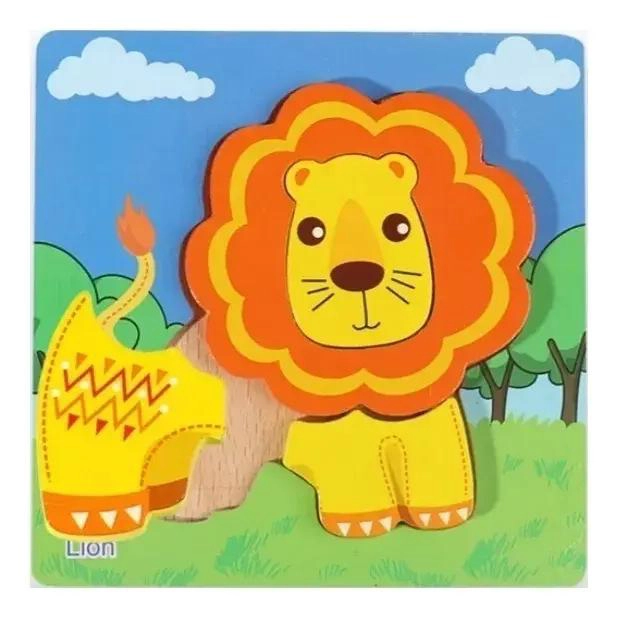 PUZZLE DE MADERA PARA NIÑOS CON ANIMALES Y TRANSPORTE - 8