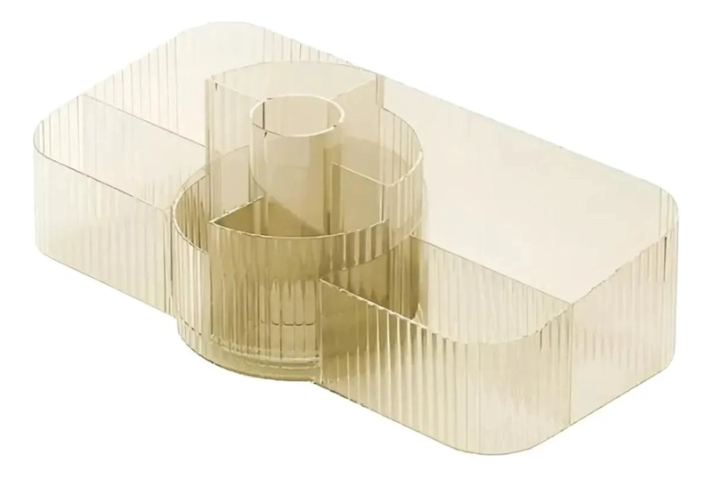 CAJA ORGANIZADORA DE MAQUILLAJE CRISTAL ELEGANTE CON COMPARTIMENTOS - 2