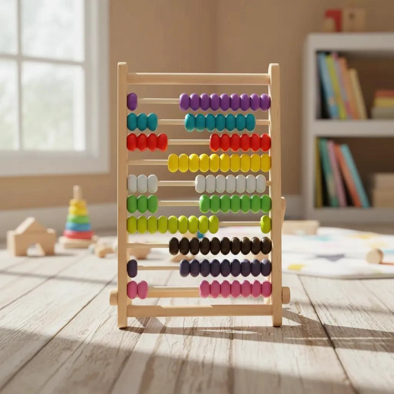 ABACO VERTICAL DE MADERA PARA APRENDIZAJE INFANTIL - 2