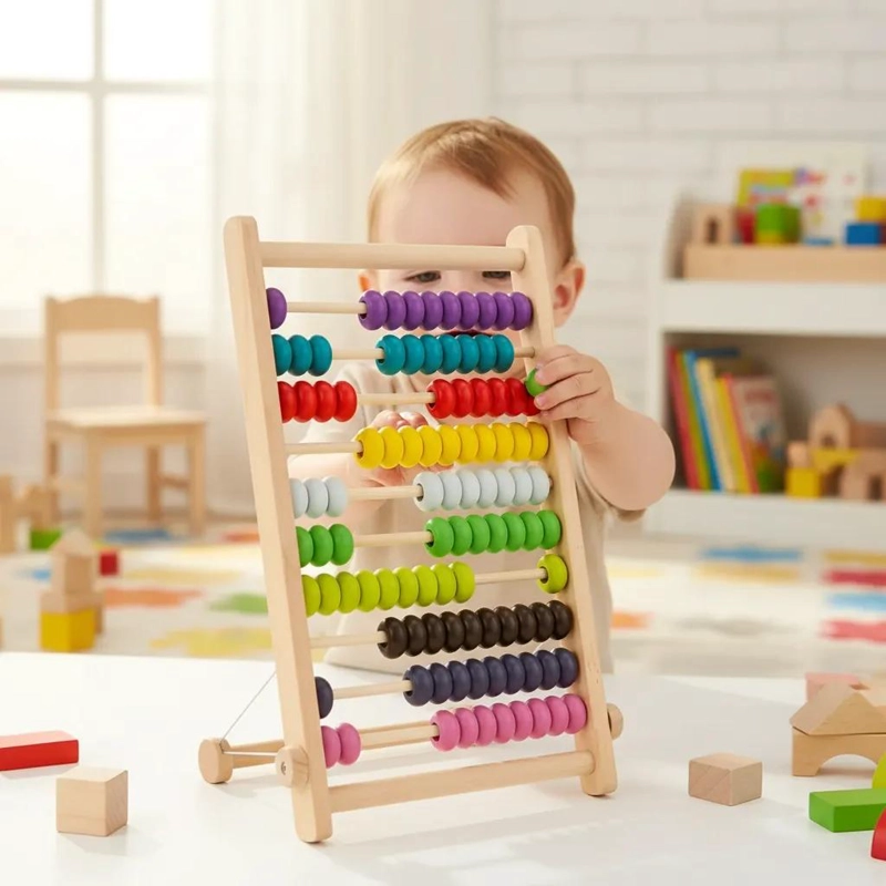 ABACO VERTICAL DE MADERA PARA APRENDIZAJE INFANTIL - 3