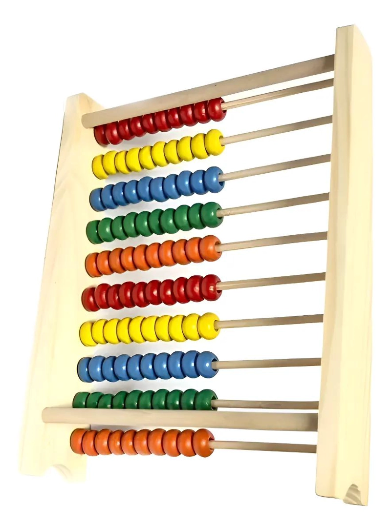 ABACO VERTICAL DE MADERA NATURAL PARA APRENDIZAJE INFANTIL - 1