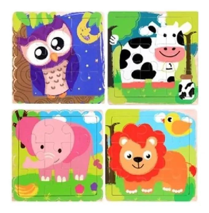 ROMPECABEZAS DIDACTICO DE MADERA PARA NIÑOS CON ANIMALES - 2