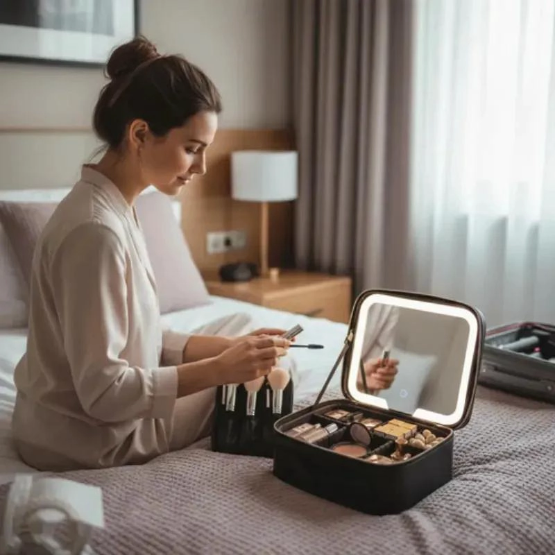 ORGANIZADOR DE MAQUILLAJE CON ILUMINACION LED Y ESPEJO - 3