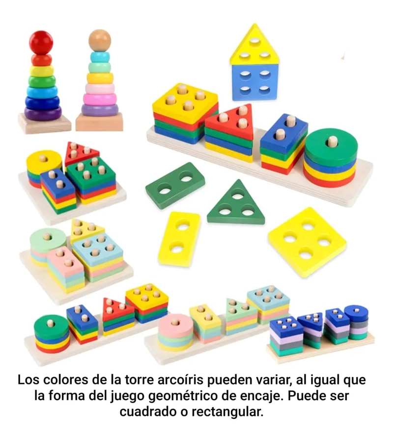 PACK DE 9 JUGUETES DIDACTICOS DE MADERA PARA NIÑOS - 6