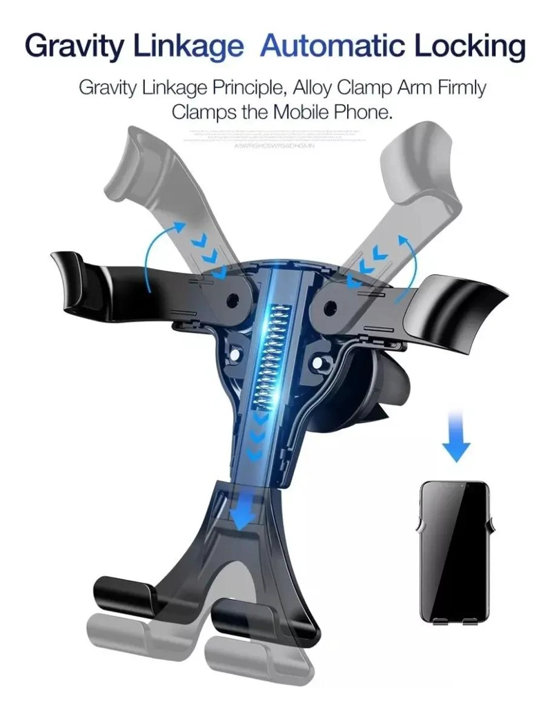 SOPORTE CELULAR AUTO REJILLA VENTILACION AJUSTABLE - 2