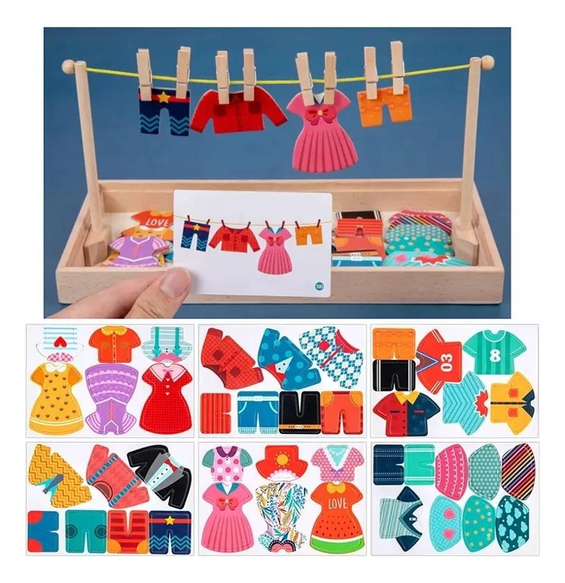 JUGUETE EDUCATIVO DE MADERA PARA VESTIR FIGURAS - 2