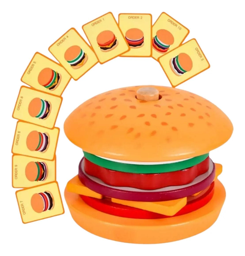 JUEGO DE ENCAJE DE ALIMENTOS DE MADERA PARA NIÑOS - 6