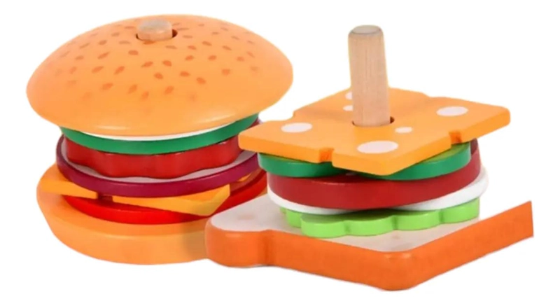 JUEGO DE ENCAJE DE ALIMENTOS DE MADERA PARA NIÑOS - 7