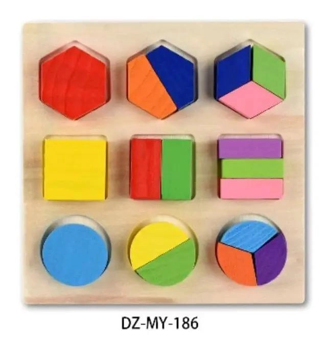 ROMPECABEZAS DE MADERA CON FORMAS GEOME TRICAS PARA NIÑOS - 2