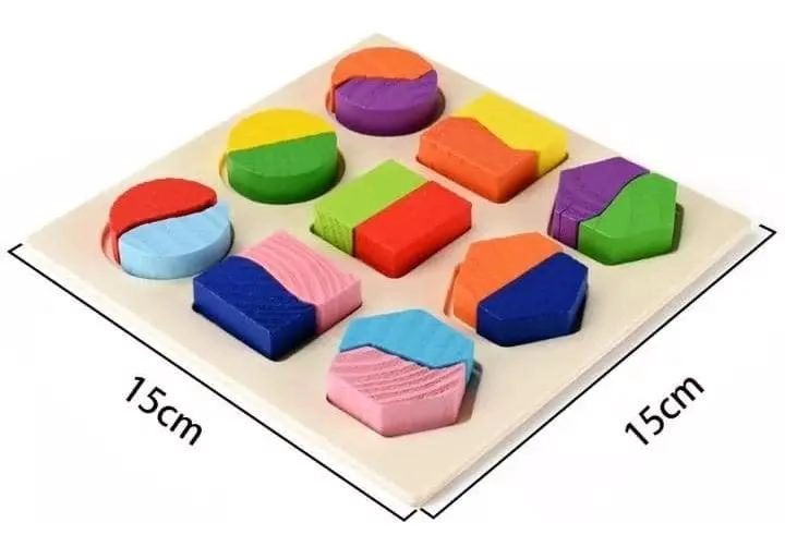 ROMPECABEZAS DE MADERA CON FORMAS GEOME TRICAS PARA NIÑOS - 4