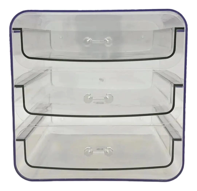 ORGANIZADOR DE MAQUILLAJE ACRILICO DE TRES NIVELES - 2