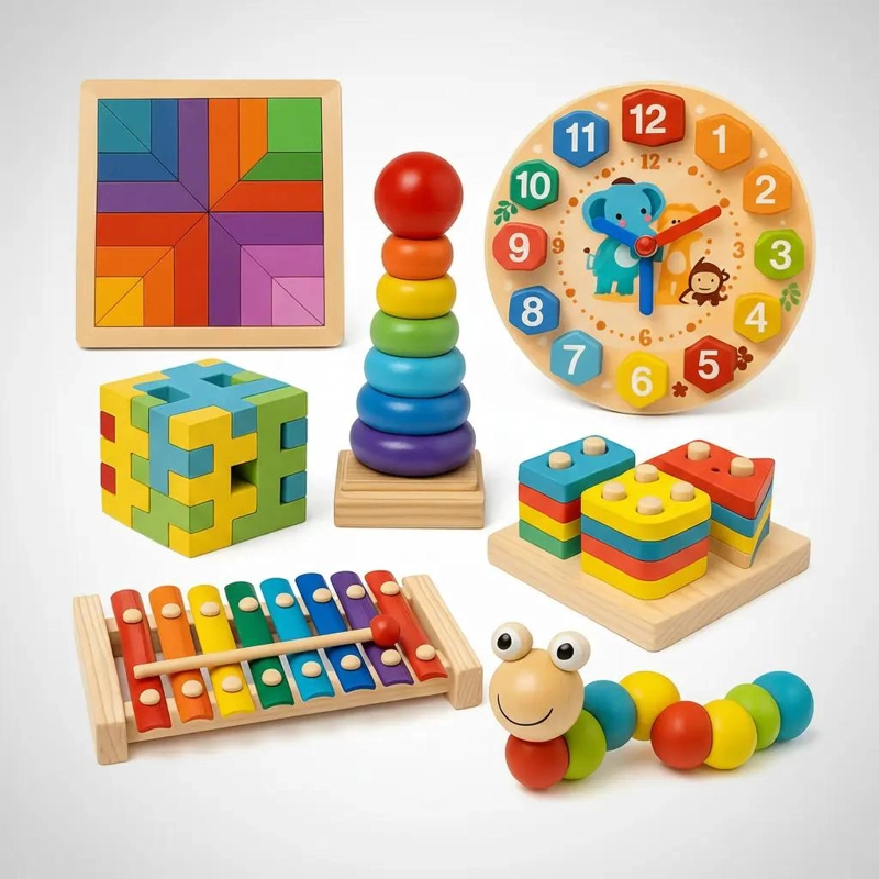 JUEGO DIDACTICO DE MADERA PARA DESARROLLO INFANTIL - 2