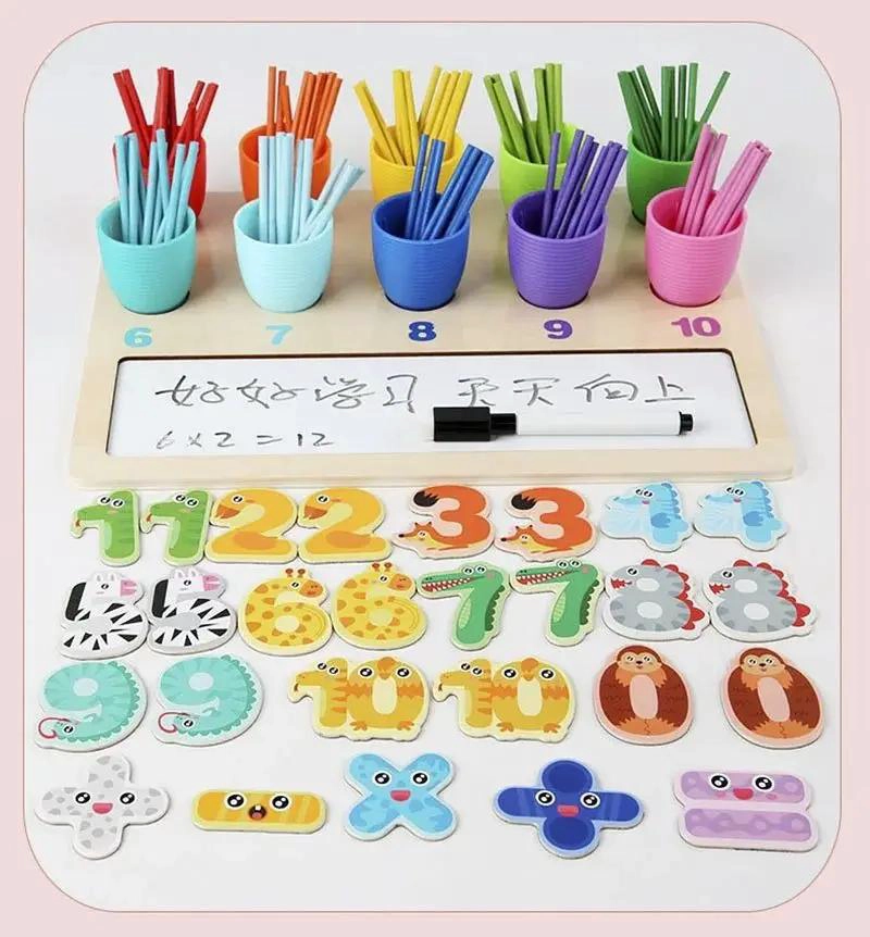 JUEGO EDUCATIVO DE MADERA PARA APRENDER NUMEROS Y MATEMATICAS - 6