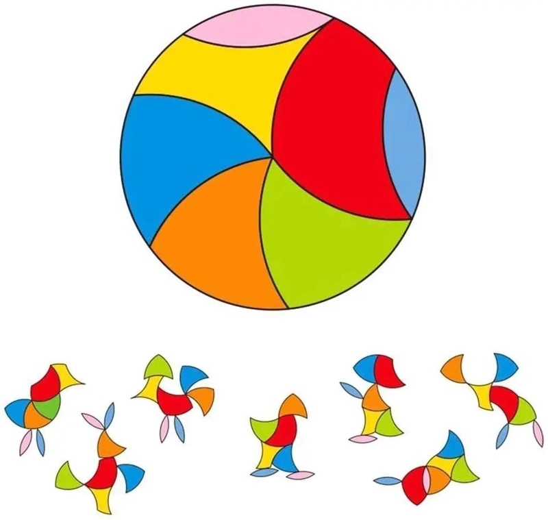 ROMPECABEZAS DE MADERA TANGRAM COLORIDO PARA NIÑOS - 4