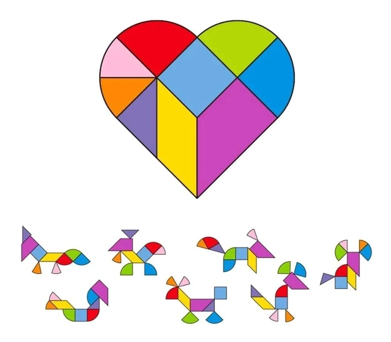 ROMPECABEZAS DE MADERA TANGRAM COLORIDO PARA NIÑOS - 5
