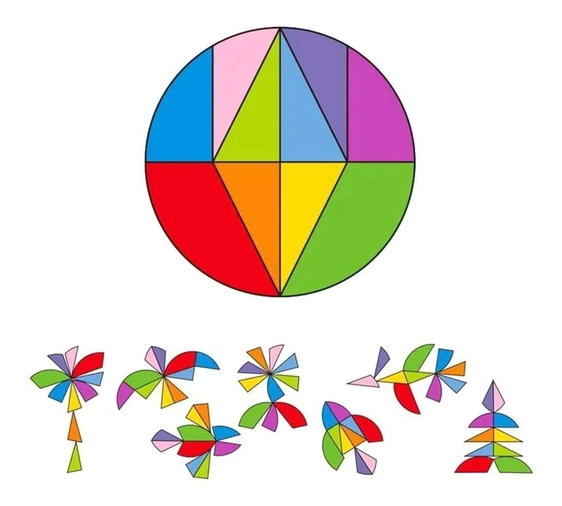 ROMPECABEZAS DE MADERA TANGRAM COLORIDO PARA NIÑOS - 7
