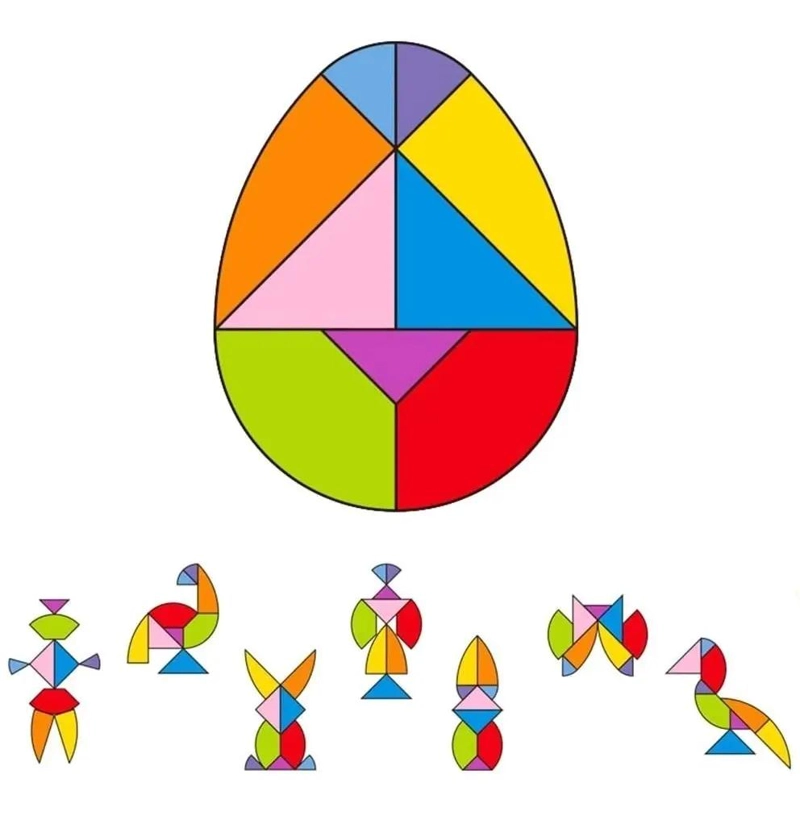 ROMPECABEZAS DE MADERA TANGRAM COLORIDO PARA NIÑOS - 8