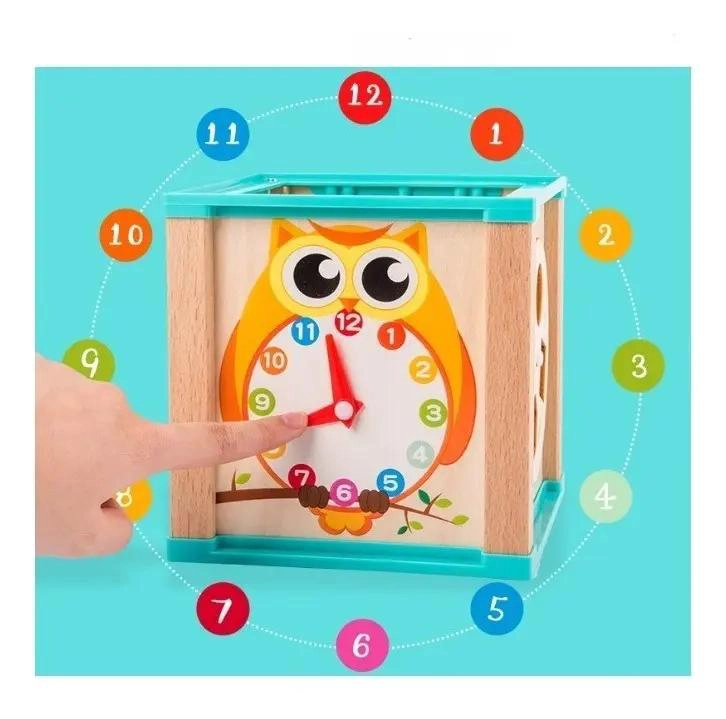 CUBO DIDACTICO DE MADERA CON LABERINTO Y ACTIVIDADES EDUCATIVAS - 5