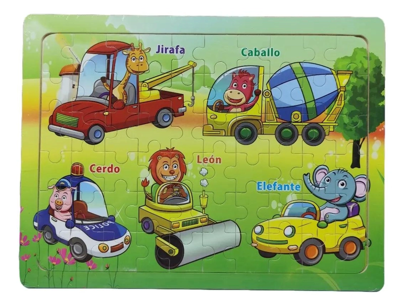 ROMPECABEZAS DE MADERA MONTESSORI CON ANIMALES DIVERSOS - 3