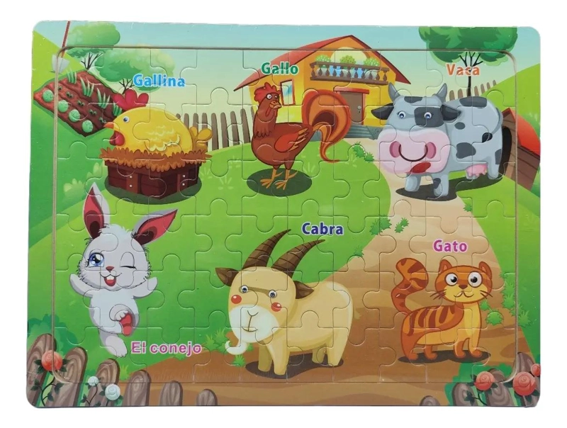 ROMPECABEZAS DE MADERA MONTESSORI CON ANIMALES DIVERSOS - 4