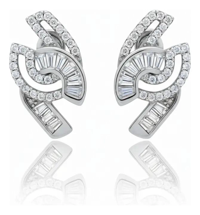 AROS DE PLATA 925 CON MICROZIRCONES PARA USO DIARIO - 1