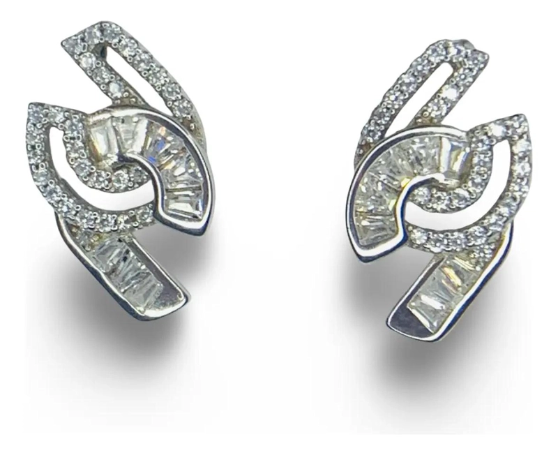 AROS DE PLATA 925 CON MICROZIRCONES PARA USO DIARIO - 2