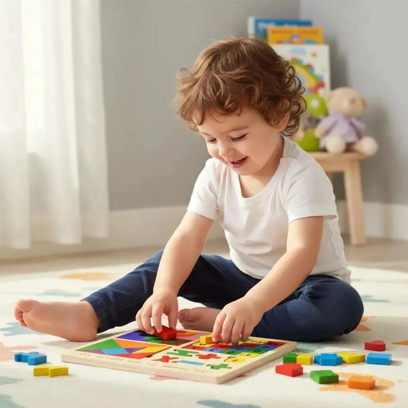 ROMPECABEZAS EDUCATIVO DE MADERA 3 EN 1 PARA NIÑOS - 5