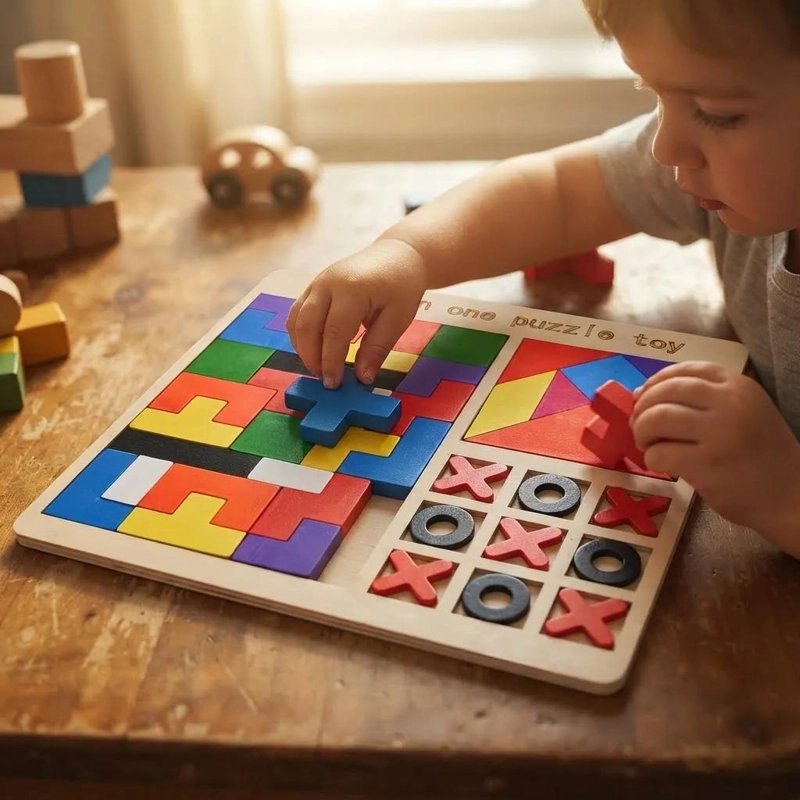 ROMPECABEZAS EDUCATIVO DE MADERA 3 EN 1 PARA NIÑOS - 7