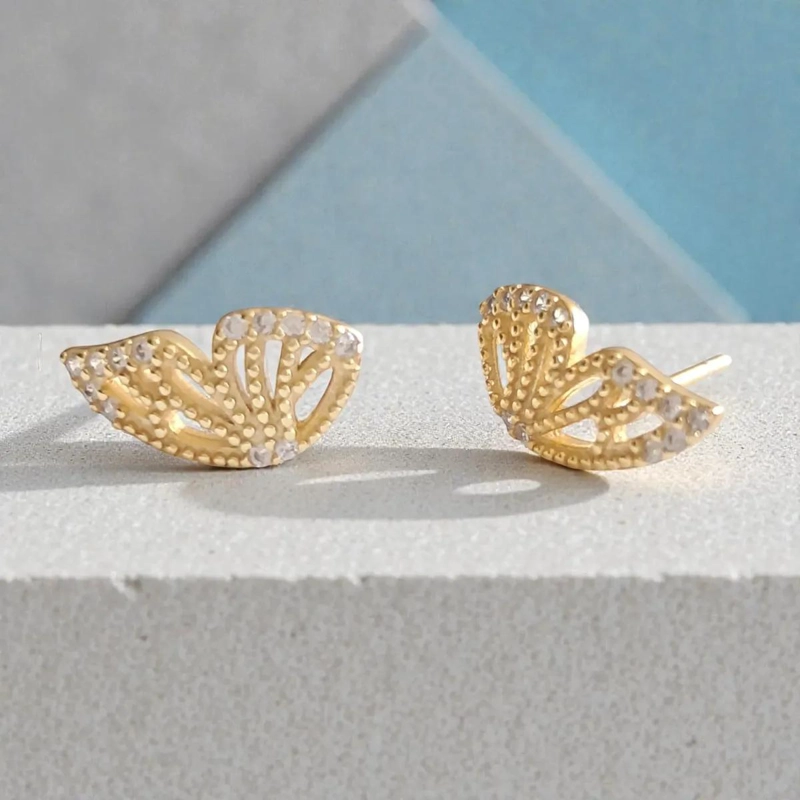 AROS DE PLATA 925 CON BAÑO DE ORO Y ZIRCONIAS BLANCAS - 2