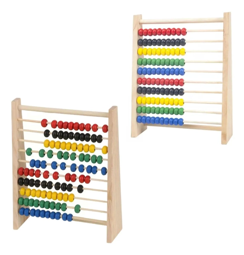 ABACO DE MADERA EDUCATIVO CON 10 COLUMNAS DE COLORES - 2