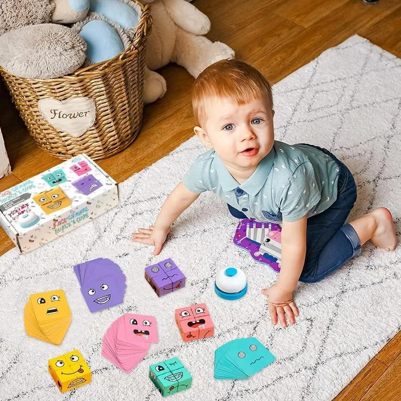 JUEGO DE PUZZLE DIDACTICO DE BLOQUES DE MADERA PARA EXPRESIONES - 3