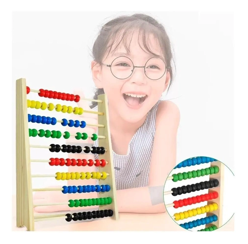 ABACO DE MADERA DIDACTICO PARA APRENDIZAJE INFANTIL - 1