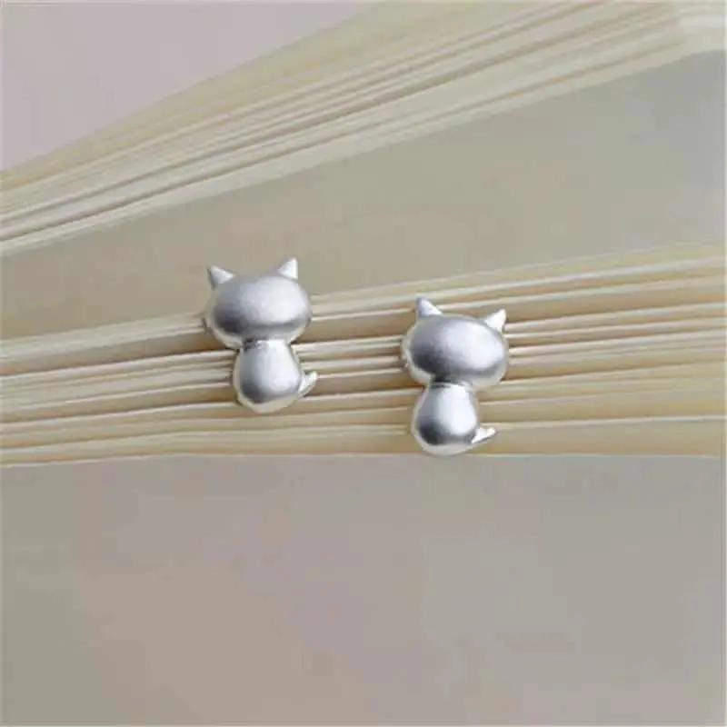 AROS DE PLATA ESTERLINA CON DISEÑO DE GATITO - 6