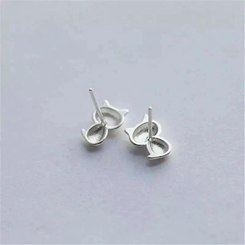 AROS DE PLATA ESTERLINA CON DISEÑO DE GATITO - 9