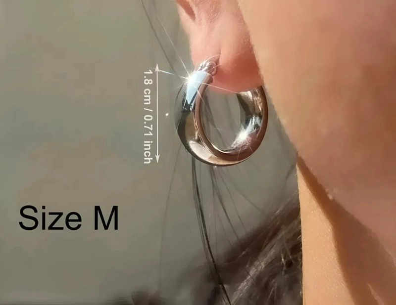 PENDIENTES DE ARO EN ACERO INOXIDABLE PARA USO DIARIO - 2
