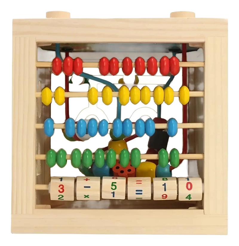 CUBO DE MADERA EDUCATIVO 5 EN 1 CON 3 PUZZLES PARA NIÑOS - 5