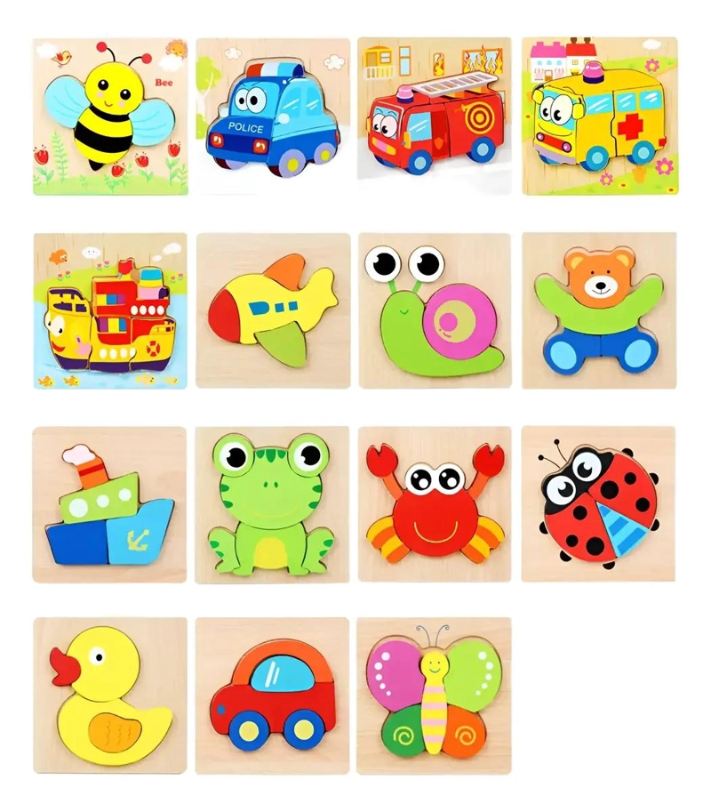 CUBO DE MADERA EDUCATIVO 5 EN 1 CON 3 PUZZLES PARA NIÑOS - 8