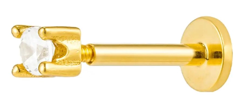 ARO PIERCING DE PLATA 925 PARA TRAGUS Y HELIX CON TOPE PLANO - 1
