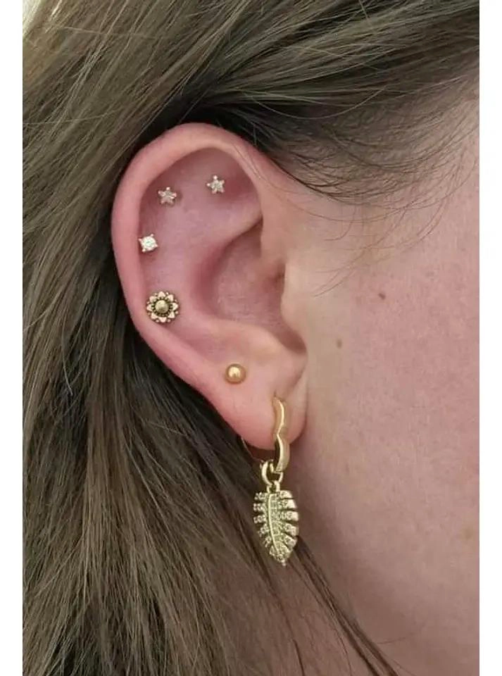 ARO PIERCING DE PLATA 925 PARA TRAGUS Y HELIX CON TOPE PLANO - 3