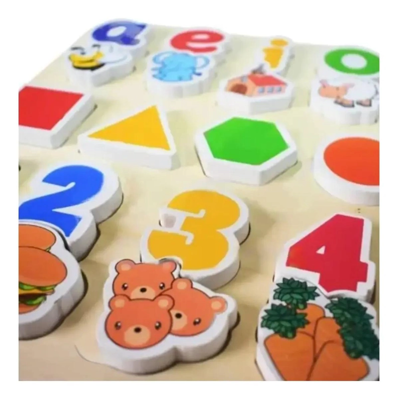 PUZZLE DE MADERA DIDACTICO PARA APRENDER VOCALES Y NUMEROS - 3