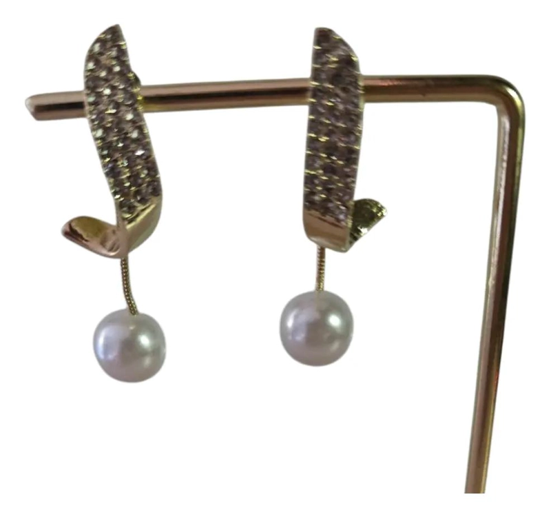 AROS COLGANTES LARGOS CON STRASS ELEGANTES PARA MUJER - 1